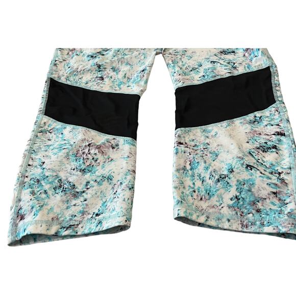 CALVIN KLEIN PERFORMANCE LEGGINGS, WOMENS, L, TEAL PINK WHITE ABSTRACT, CROPPED - Picture 5 of 10